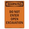 Signmission OSHA Warning Sign, 14" Height, Rigid Plastic, Do Not Enter Open Excavation, Portrait OS-WS-P-1014-V-13079 - alternate 1